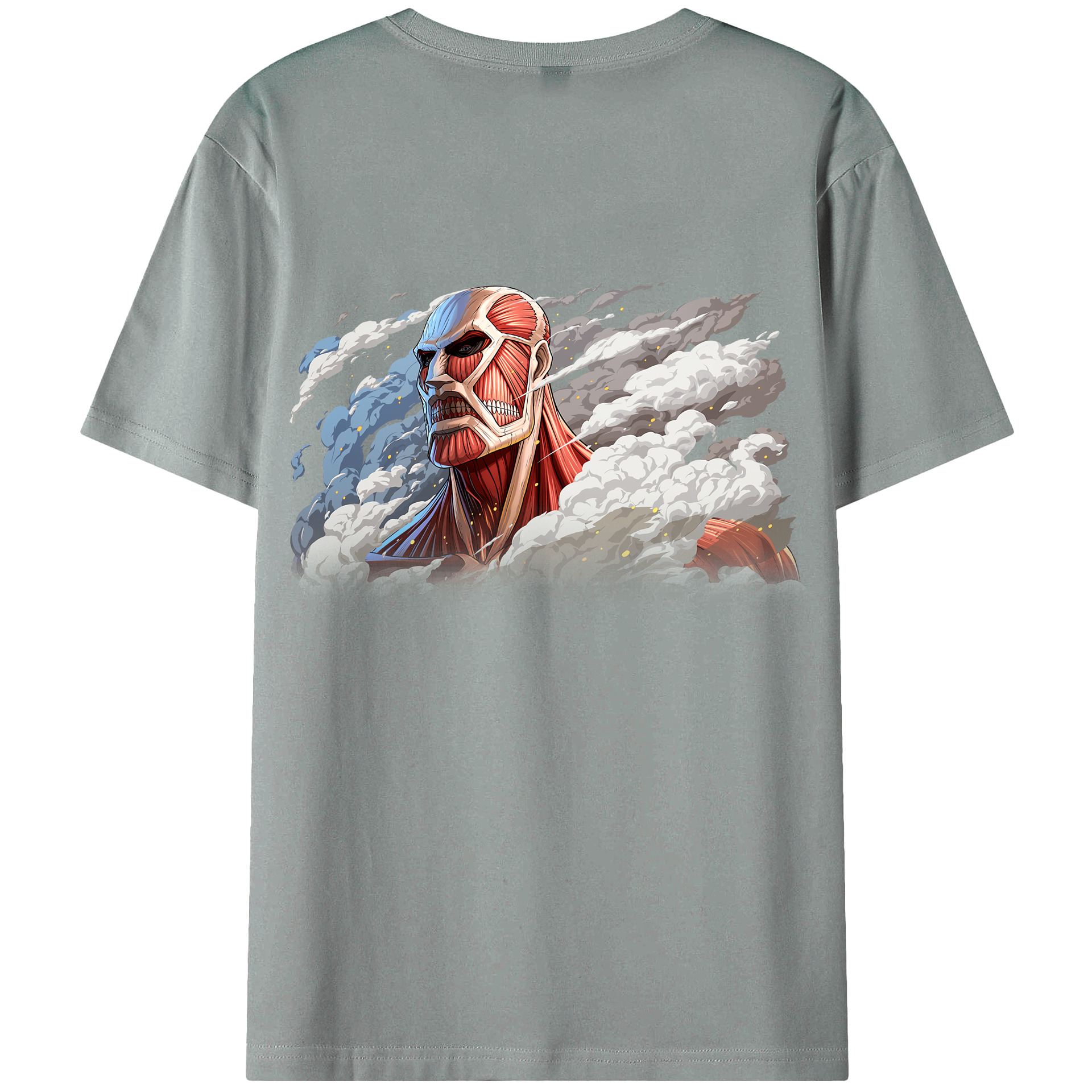 （画像用） 進撃の巨人 Attack on Titan 綿100％ メンズ半袖Tシャツ（バックプリント） 通気性